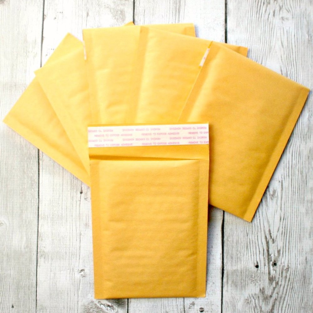 50 Kraft bubble mailers envelopes adhesive strip